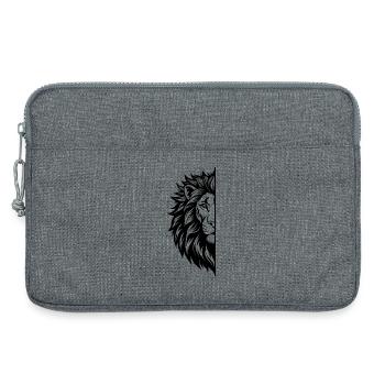 Visage de Lion - Sacoche pour ordinateur portable 13 pouces - gris chiné - Devant