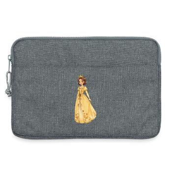 Gelbe Prinzessin Robe mit Blüten - Laptoptasche 13" - Grau meliert - Vorne