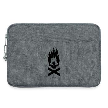 Un symbole du feu avec le crâne - Sacoche pour ordinateur portable 13 pouces - gris chiné - Devant