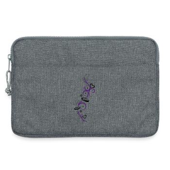 Tribal avec le symbole de l'amour - Sacoche pour ordinateur portable 13 pouces - gris chiné - Devant