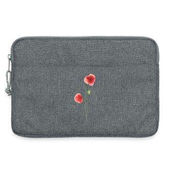 Blume: roter Mohn - Laptoptasche 13" - Grau meliert - Vorne