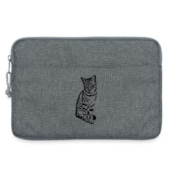 Katze Kätzchen Tigerkatze Katzenshirt Geschenk - Laptoptasche 13" - Grau meliert - Vorne