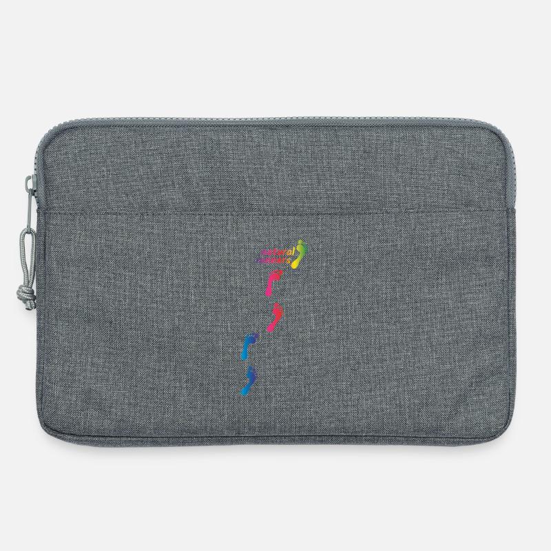 Regenbogen Footprints - barfuß durchs Leben gehen - Laptoptasche 13" - Grau meliert