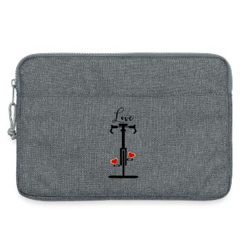 Love Cycling Heart - Laptop bag 13" - heather grey - Front