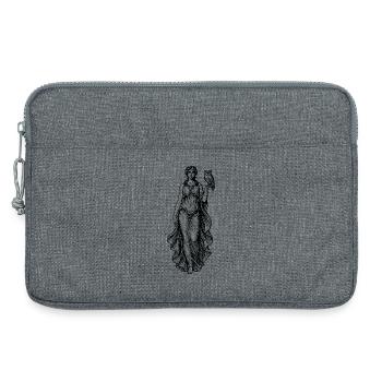Griechische schöne Göttin mit Eulenvogel auf dem Arm - Laptoptasche 13" - Grau meliert - Vorne