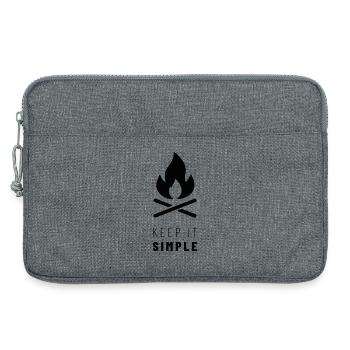 Gardez ça simple | Feu de camp de brousse | Extérieur - Sacoche pour ordinateur portable 13 pouces - gris chiné - Devant