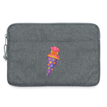 Colourful school cone for the first day of school - Laptop bag 13" - heather grey - Front