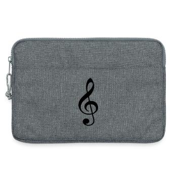 Notenschlüssel - Laptoptasche 13" - Grau meliert - Vorne