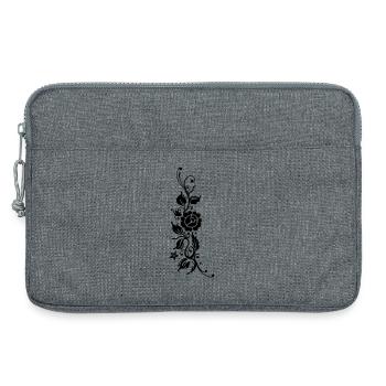 Roses with filigree ornament and leaves, in love - Laptop bag 13" - heather grey - Front