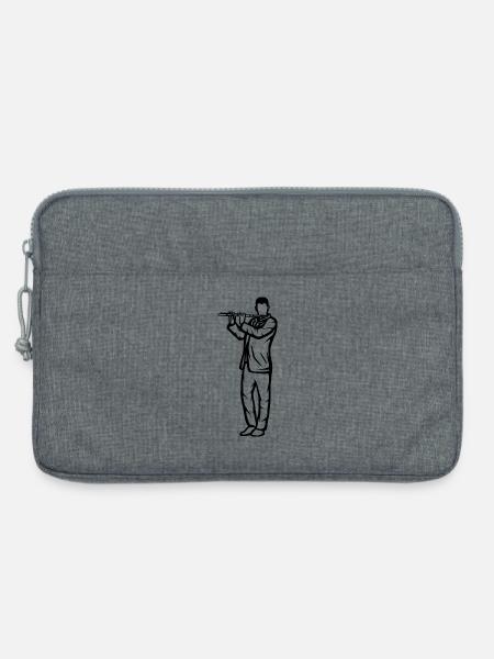 Flötenjunge Skizze - Laptoptasche 13" - Grau meliert