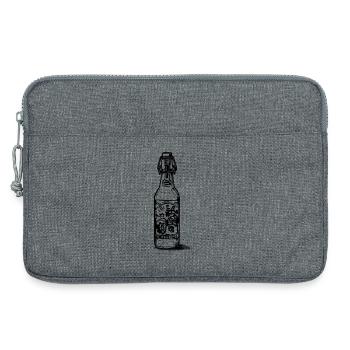 Gezeichnete Bierflasche mit Etikett - Laptoptasche 13" - Grau meliert - Vorne