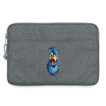 Ein blau-gefiederter Hahn - Laptoptasche 13" - Grau meliert - Vorne