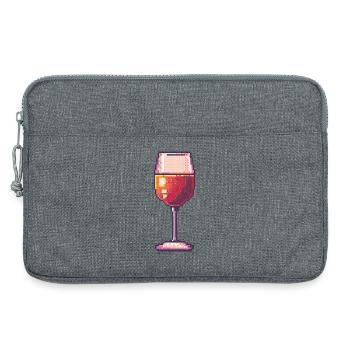Pixel Weinglas Retro - Laptoptasche 13" - Grau meliert - Vorne