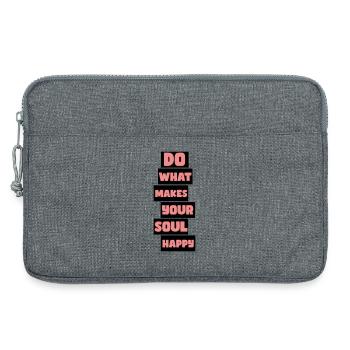 Was deine Seele glücklich macht - Laptoptasche 13" - Grau meliert - Vorne