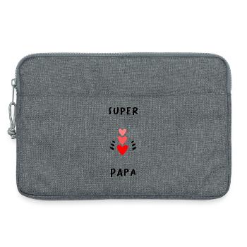 PAPA. FÊTE DES PÈRES. BONNE FÊTE PAPA. BONNE FÊTE. - Sacoche pour ordinateur portable 13 pouces - gris chiné - Devant