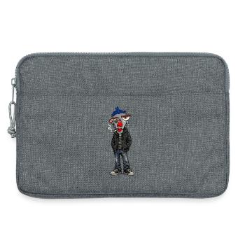 Punk : Blue Mohican en jean - Sacoche pour ordinateur portable 13 pouces - gris chiné - Devant