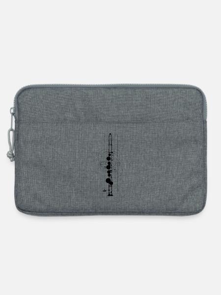 Flöte Skizze - Laptoptasche 13" - Grau meliert