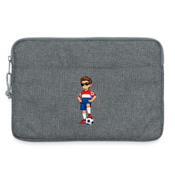 Soccer Boy Croatia Fan Croatian Flag - Laptop bag 13" - heather grey - Front