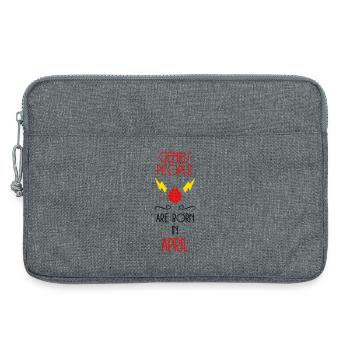 les génies naissent en Avril - Anniversaire  - Sacoche pour ordinateur portable 13 pouces - gris chiné - Devant