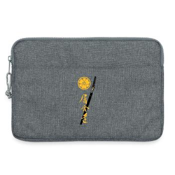 Iaido Kanji Katana & Mon - Laptoptasche 13" - Grau meliert - Vorne