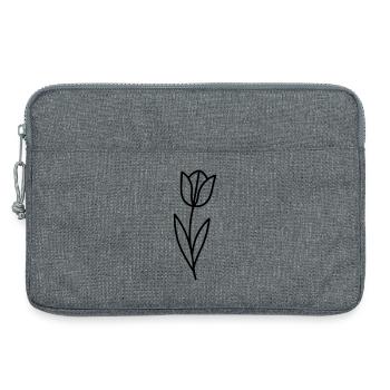 Aperçu printanier des fleurs de tulipe - Sacoche pour ordinateur portable 13 pouces - gris chiné - Devant