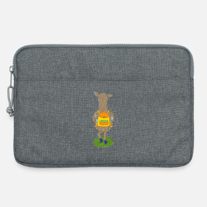 Lama mit buntem Rucksack - Laptoptasche 13" - Grau meliert