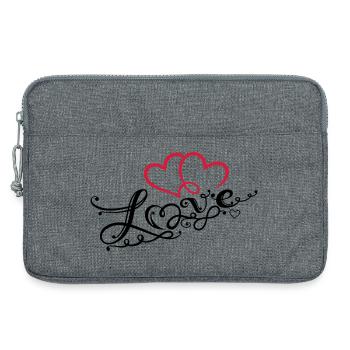 Coeurs avec la boucle de l'infini - Sacoche pour ordinateur portable 13 pouces - gris chiné - Devant