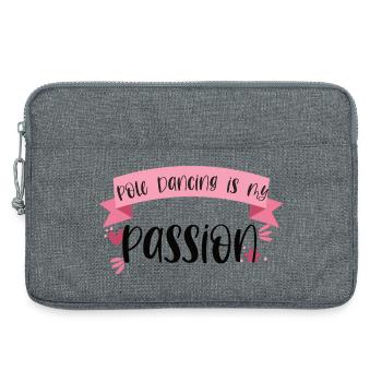 Pole Dancing is my passion - Dancer Gift - Laptop bag 13" - heather grey - Front