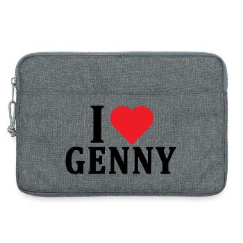 t-shirt I love Genny t-shirt gift idea - Laptop bag 13" - heather grey - Front