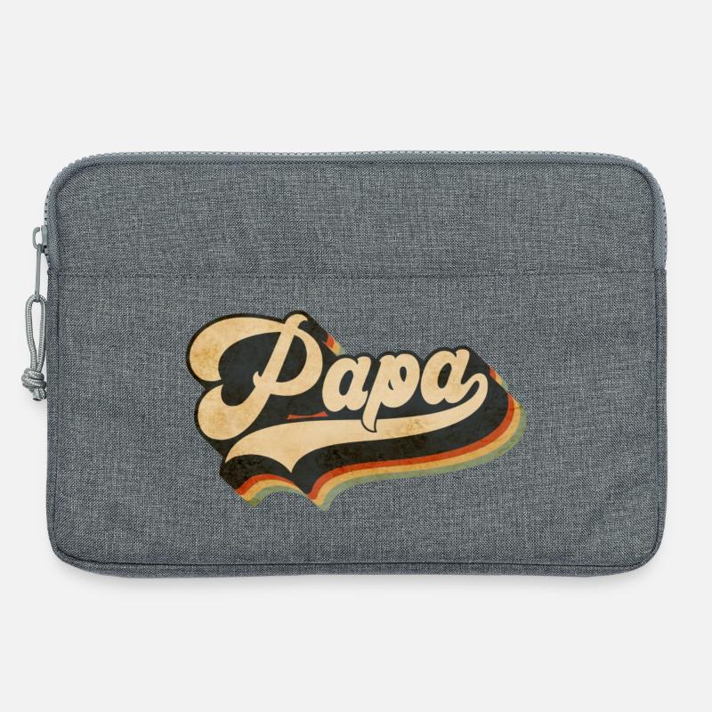 Papa Vintage Script Rainbow - Laptop bag 13" - heather grey