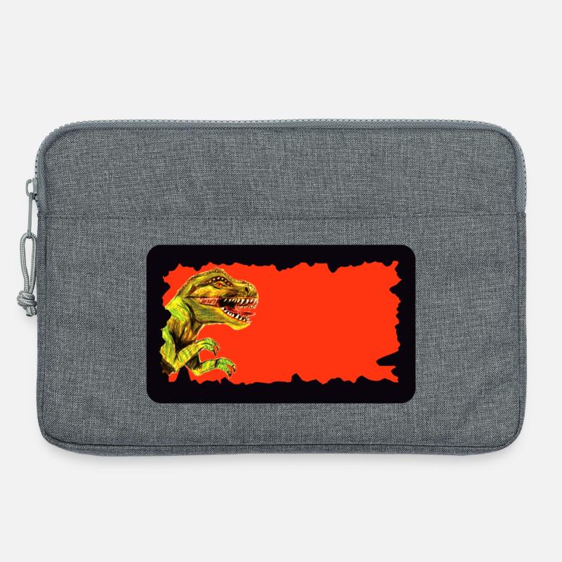 T-Rex Dinosaurier | personalisierbar - Laptoptasche 13" - Grau meliert