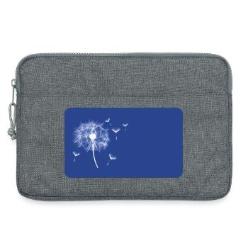 Dandelion blue - customizable - Laptop bag 13" - heather grey - Front
