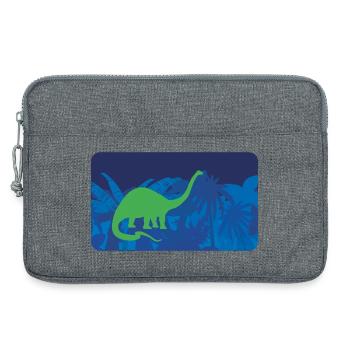 Urwald Dinos Langhals - blau - Laptoptasche 13" - Grau meliert - Vorne