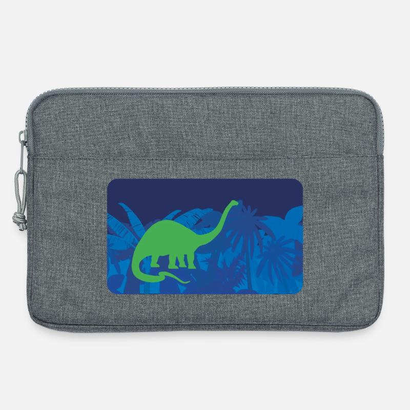 Urwald Dinos Langhals - blau - Laptoptasche 13" - Grau meliert