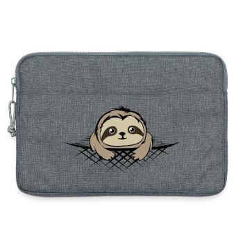 paresseux dans la poche bande dessinée dessin animé icône drôle - Sacoche pour ordinateur portable 13 pouces - gris chiné - Devant