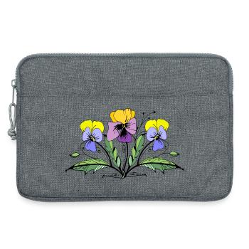 Blumen - Laptoptasche 13" - Grau meliert - Vorne