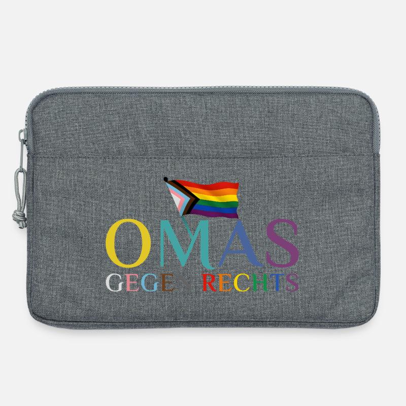 Omas gegen Rechts Regenbogen Flagge - Laptoptasche 13" - Grau meliert