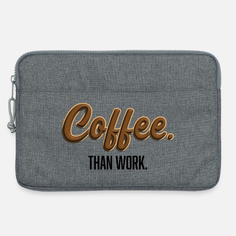 Coffee-Than-Work - Statement T-Shirt - Laptop bag 13" - heather grey