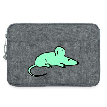 Silhouette de souris menthe - Sacoche pour ordinateur portable 13 pouces - gris chiné - Devant