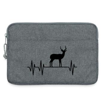 Antilope Herzschlag Silhouette - Laptoptasche 13" - Grau meliert - Vorne