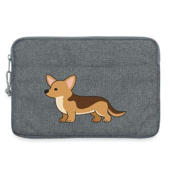 Silhouette Corgi Douillette - Sacoche pour ordinateur portable 13 pouces - gris chiné - Devant