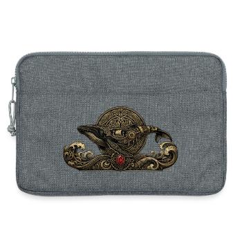 Baleine steampunk avec des gemmes - Sacoche pour ordinateur portable 13 pouces - gris chiné - Devant