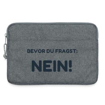 Bevor Du Fragst Nein - Laptoptasche 13" - Grau meliert - Vorne