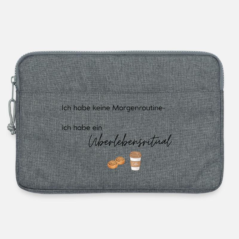 LIEBEVOLL Morgenroutine Zimtschnecke - Laptoptasche 13" - Grau meliert