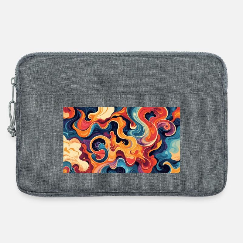 Vibrant Fluid Abstract Artwork - Laptop bag 13" - heather grey