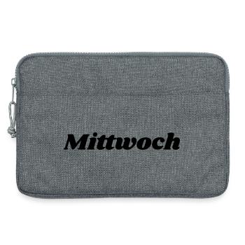 Mittwoch Schriftzug - Laptoptasche 13" - Grau meliert - Vorne