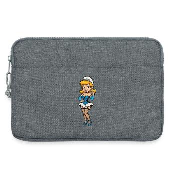 Blaue Gnomenfrau - Laptoptasche 13" - Grau meliert - Vorne