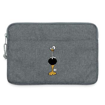Funny Ostrich, Three Color Design - Laptop bag 13" - heather grey - Front
