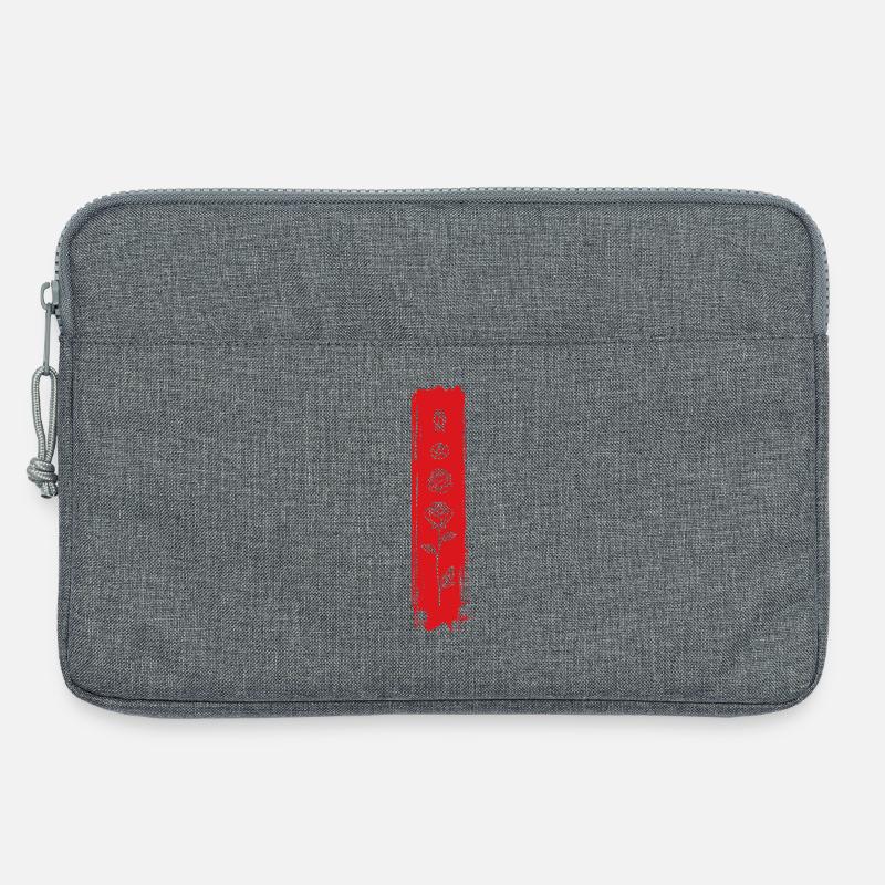 Vertikale Rosen-Pinselkunst - Laptoptasche 13" - Grau meliert