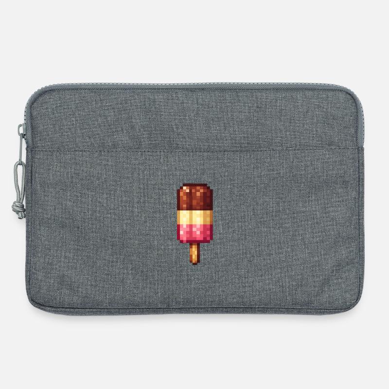 Retro Pixel Eis am Stiel - Laptoptasche 13" - Grau meliert